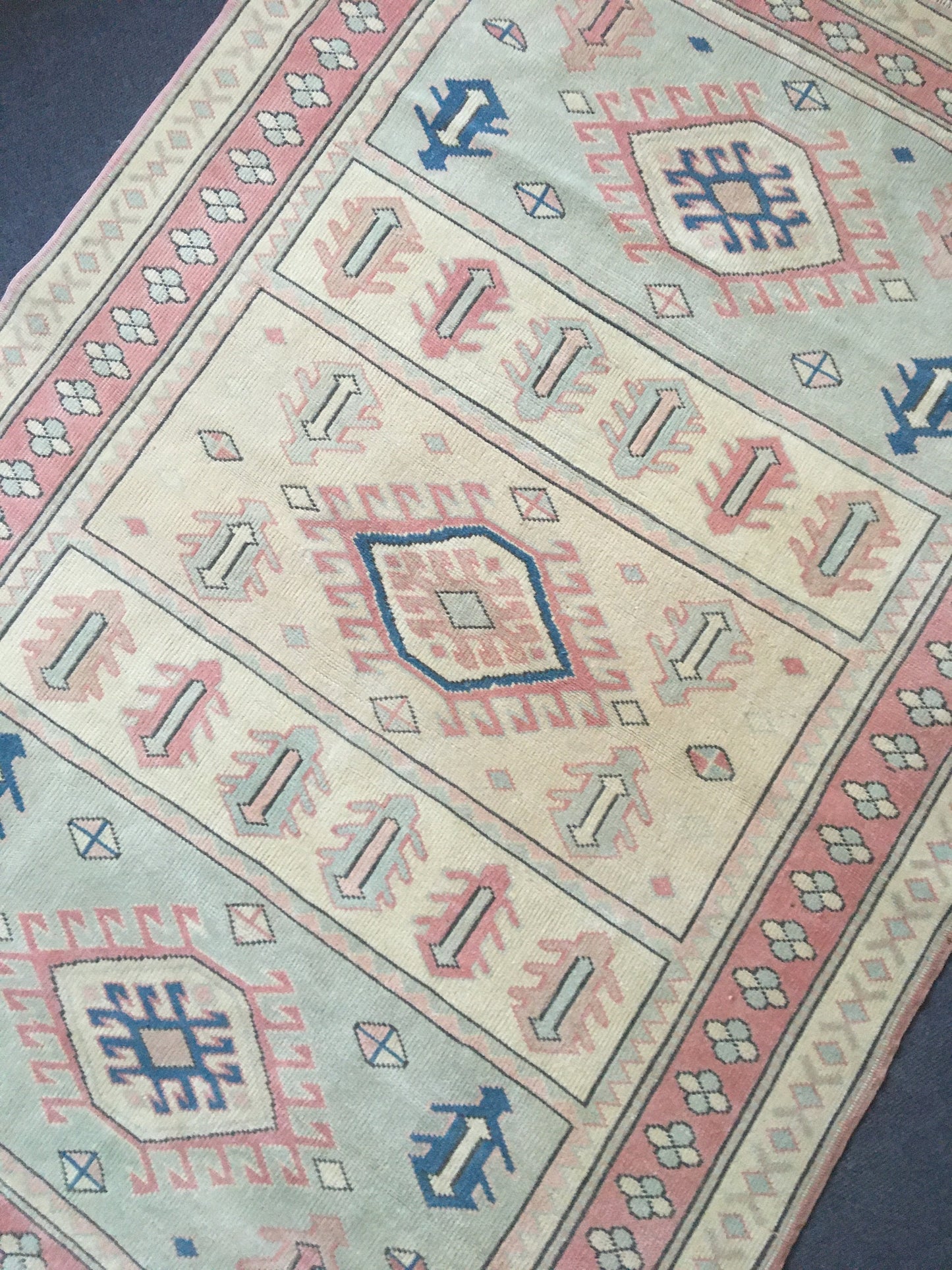 4x6 feet etnique design turkish bedroom rug, handmade kitchen floor rug, oushak bathroom area rug,persian motif large rug,hallway middle rug