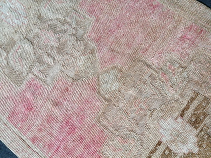 3.7 x 10 Oushak Runner Rug Turkish Runner Rug Pink Vintage Runner Rug Hallway Runner Rug Kitchen Runner Wool Runner Rug Company Wholesalerug