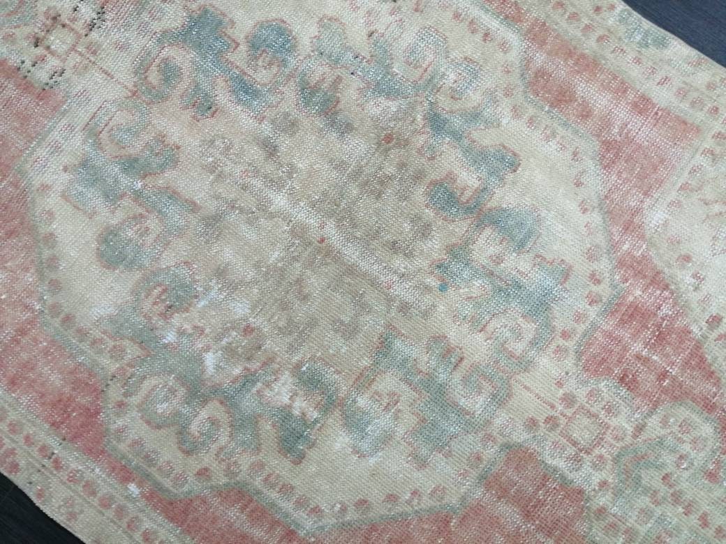 Vintage WOOL RUGS, 3.8 x 6.2 Vintage Rug Turkish Oushak  Rug, Hand Made Rug, Living Room Rug, Oushak Rug, Farmhouse  Rug, Oriental Rug,