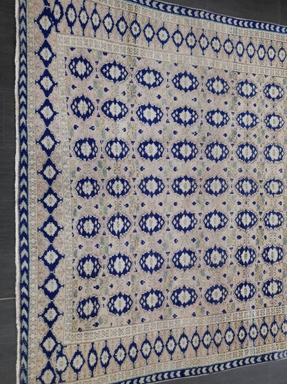 Vintage Turkish Rug, Vintage Navy 6.8 x 10 Rug, Oriental Rugs, Wool Rug, High Pile Vintage Rug, Hand Made Rug Persian Rug 7x10 rug