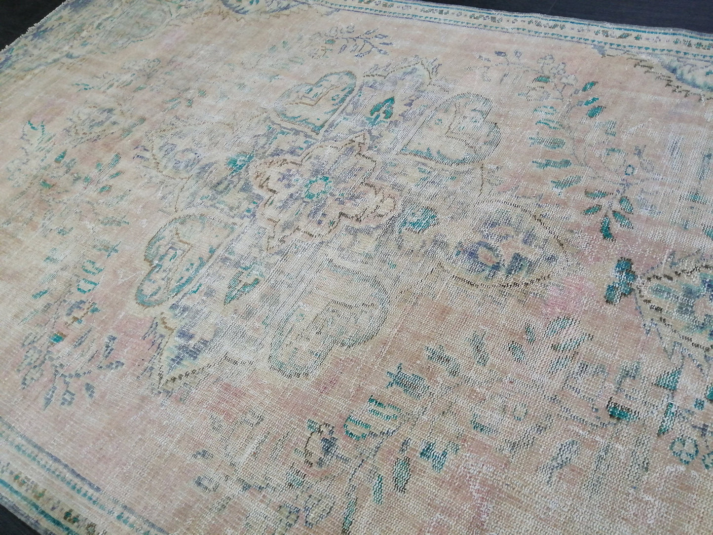 9.5 x 5.4 Distressed Rugs, Hand Made Rug, Oushak Rug, Rustic Rug, Bohemian Rug, Rug Runner, Turkish Rug, Farmhouse Rug, Vintage Rug