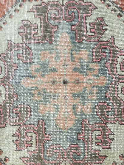 2x7 feet handmade vintage runner rug, overlong turkish floor runner, kitchen floor runner, laundry area runner rug, oushak hallway runners