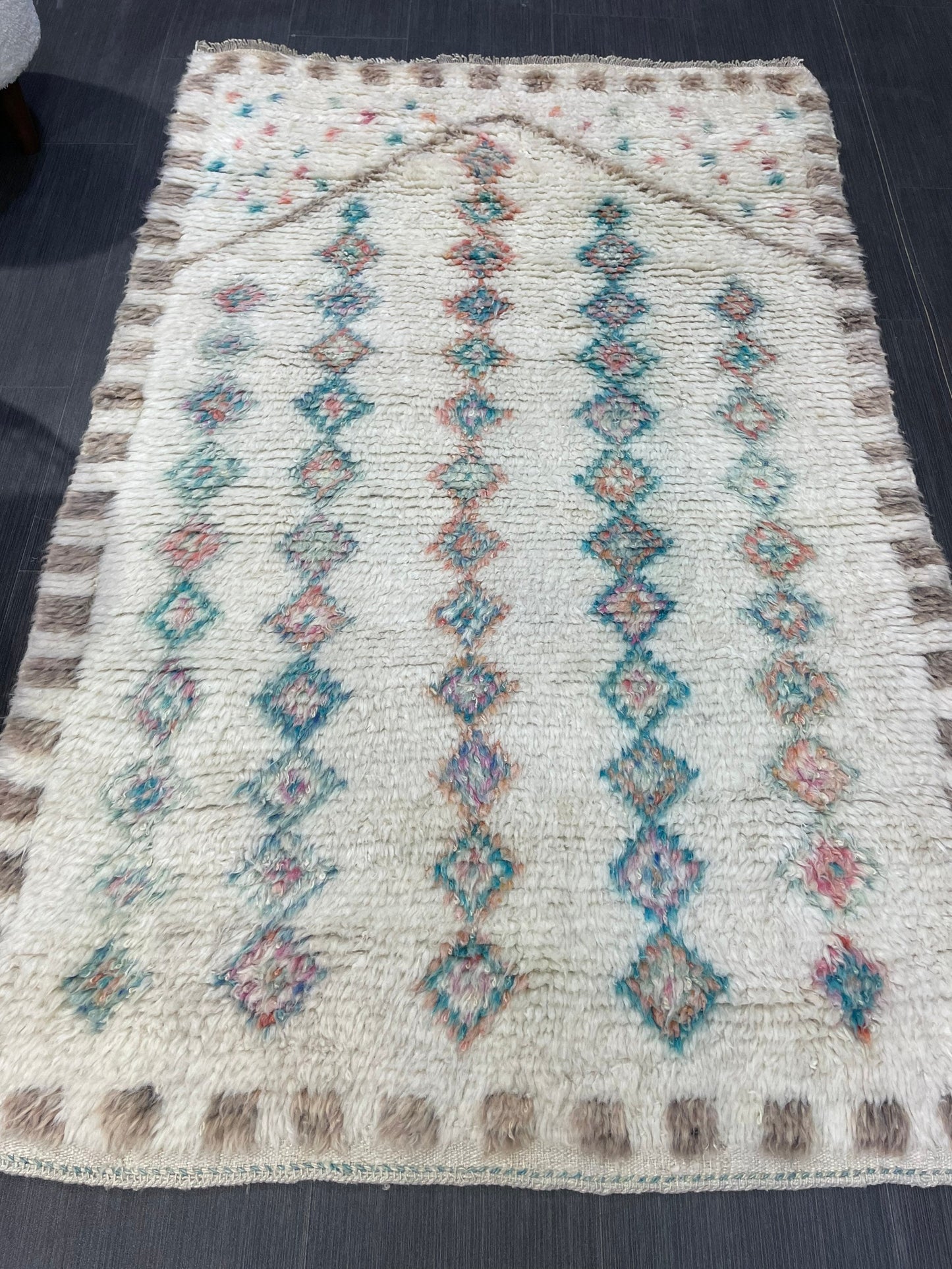 Antique Wool Rug, Vintage Shaggy 3.5 x 5.4 Rug, High Wool Pile Rug,  Plush Rug, Handmade Rug, Hand Knotted Rug, Turkish Rug, Nomad Rug, Rear