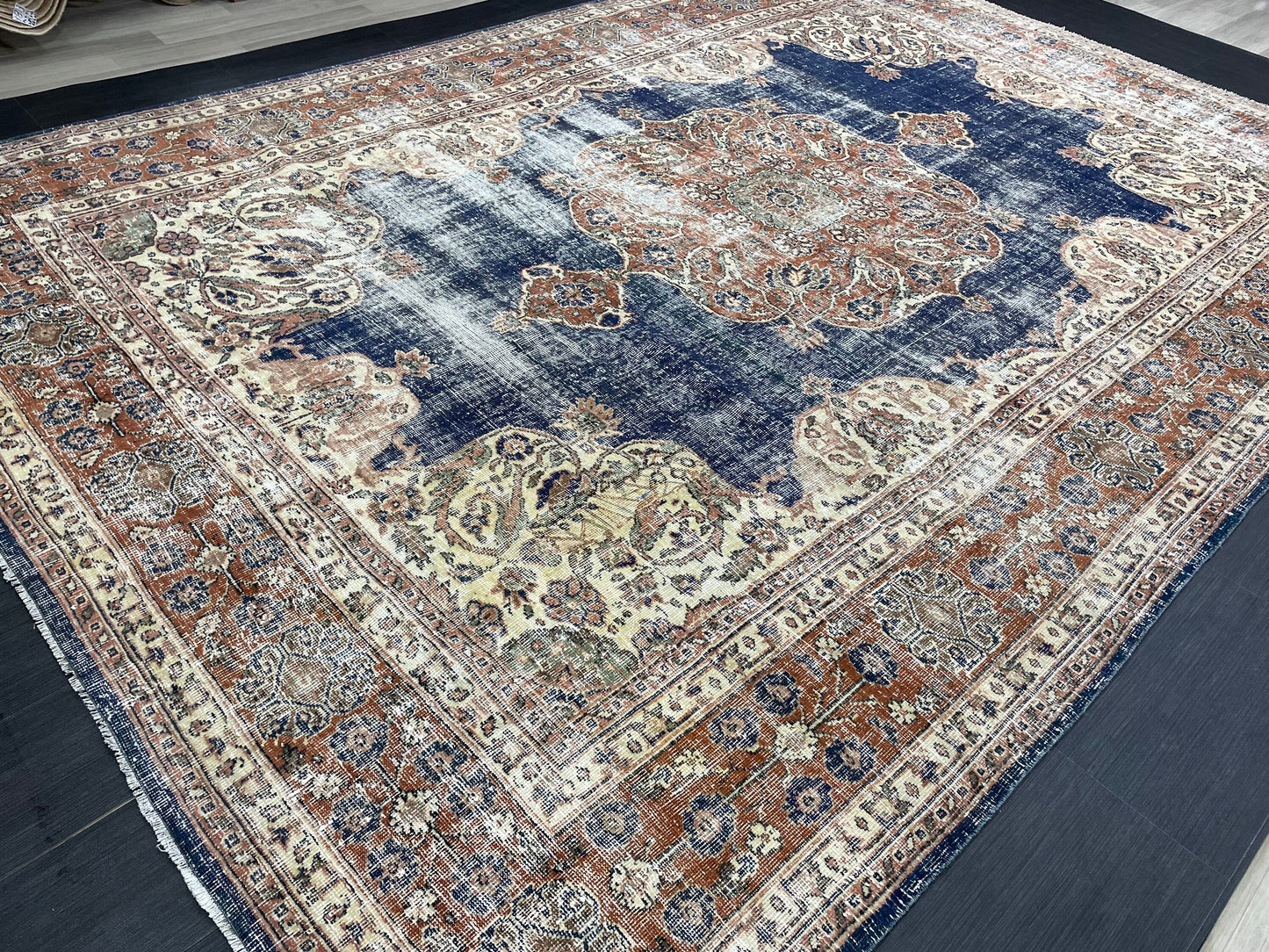 8 x 11.5 Persian RUG Distressed Oriental Rug Handmade Rug Vintage Antique Rug Vintage Quality Rug Wool Oushak Rug Hand Knotted Turkish Rug