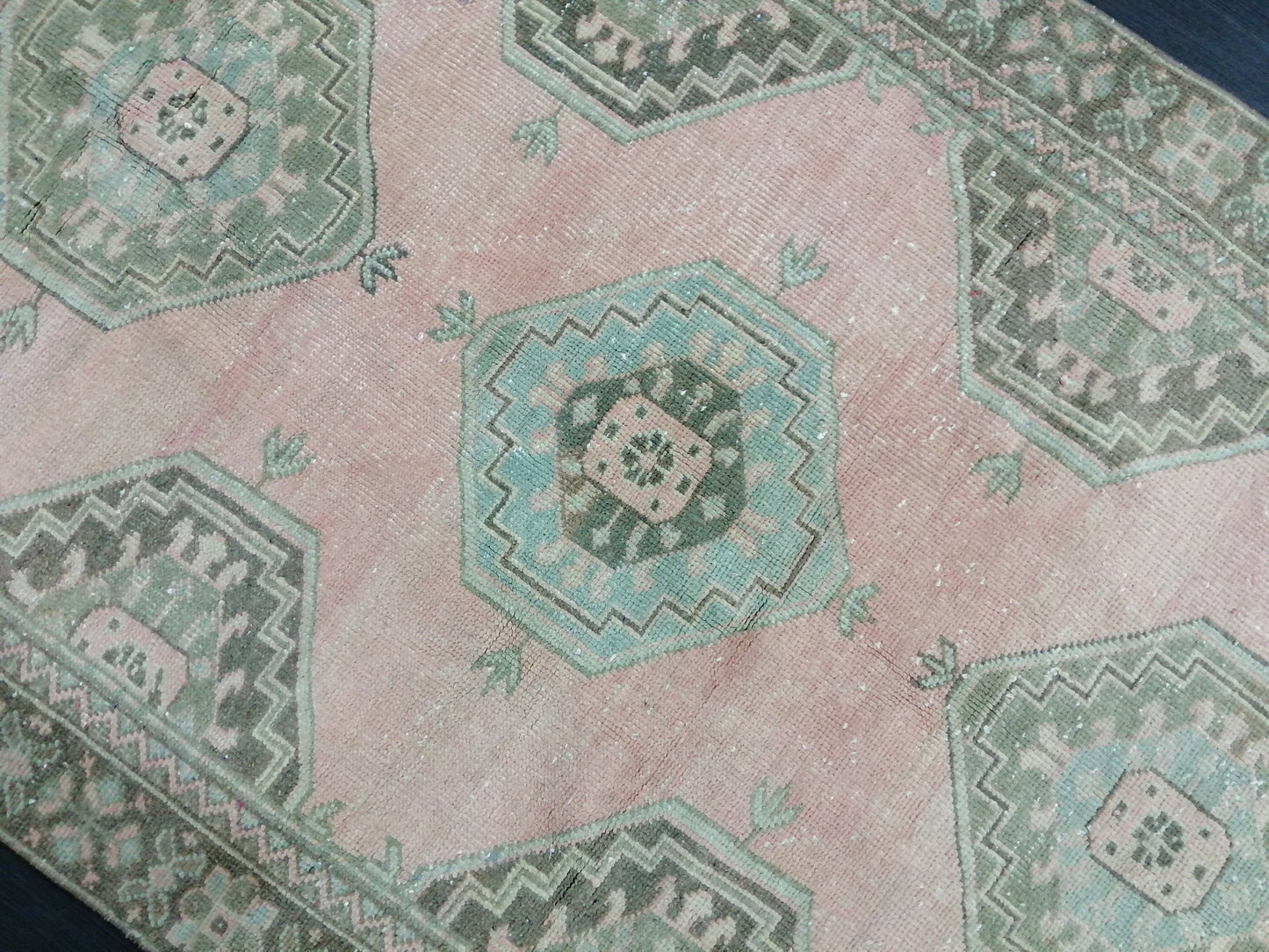 Oushak Runner Rug 10.4 x 4 Vintage Runner Rug Hallway Runner Rug Kitchen Runner Rug Wool Runner Rug Wool Oushak Rug