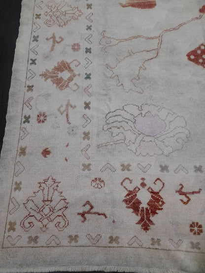 8.8 x 12.3 Muted Vintage OUSHAK RUG TURKISH Muted Oushak Rug Vintage Rug Wool Oushak 9x12 Rug Hand Made Rug Authentic Oushak Rug