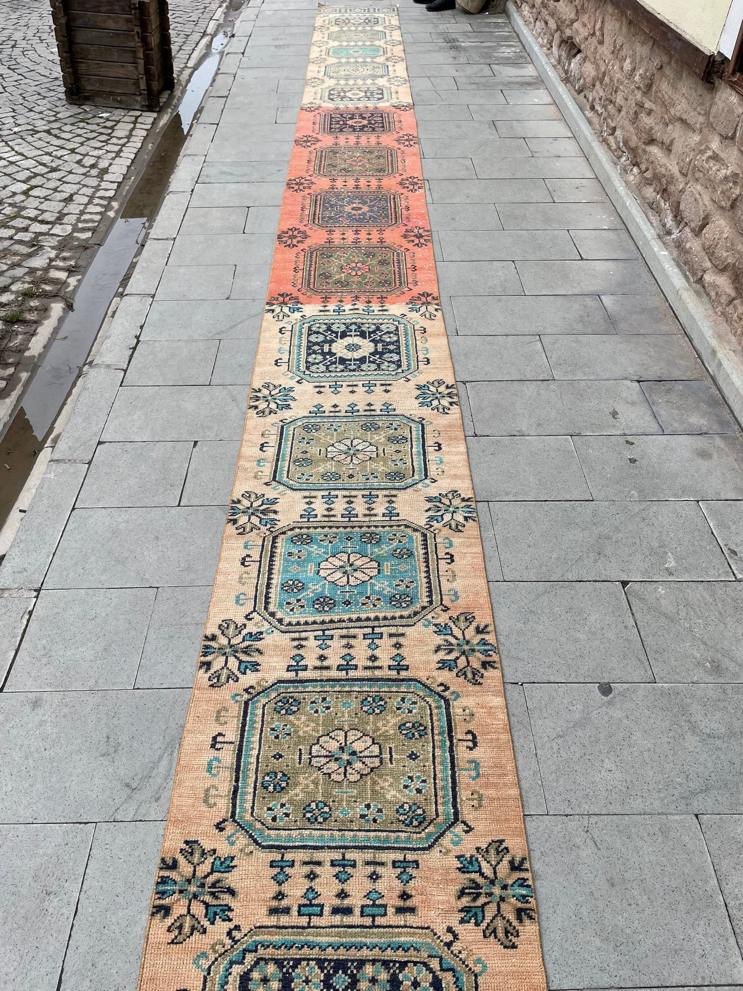 Vintage Staircase Runner Rug 2.3 x 27 ft Extra Long TURKISH Runner Rug Vintage Runner Rug Distressed Runner Rug  Runner Hand Knotted Runner