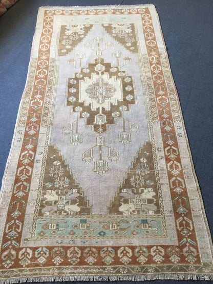 4x8.5 feet handmade natural turkish bedroom floor rug, vintage bedroom oushak large rug, bathroom area wide rug,living room brown large rug