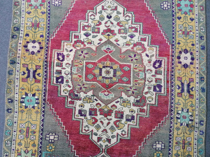 9'x5' vintage turkish rug, oushak bohemian rug,unique hand made bohemian