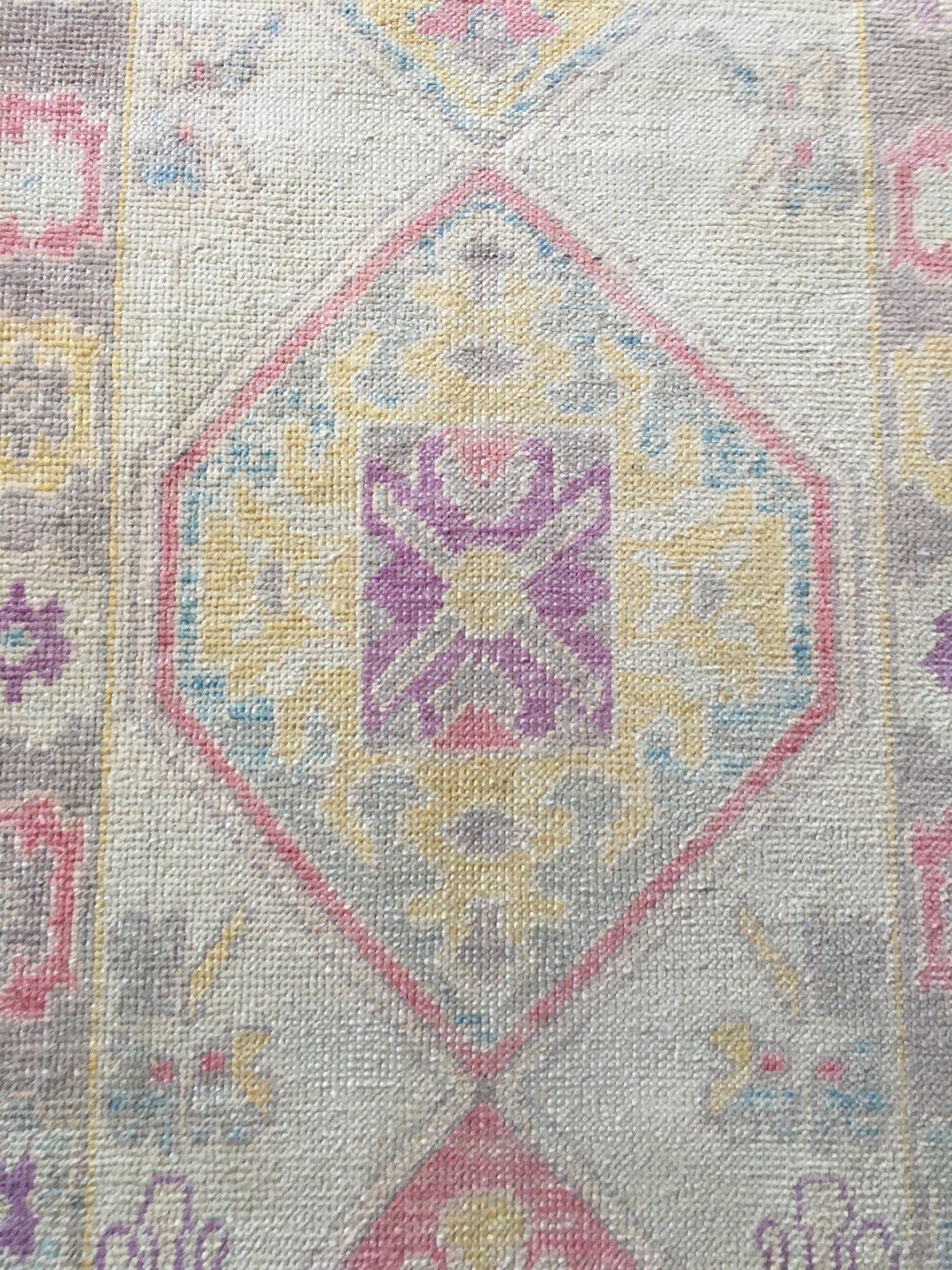 3x8 feet handmade new turkish runner rug, vintage destroyed beige wool kitchen floor runner, long oushak purple living room area runner rug