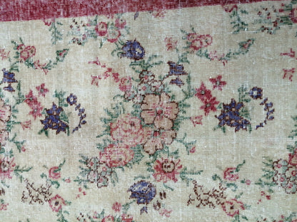 8.2 x 11.6 Large Floral OUSHAK RUG TURKISH Oushak Rug 8x12 Vintage Rug Wool Oushak Rug Hand Made Rugs Vintage Turkish Rug Floral Vintage rug