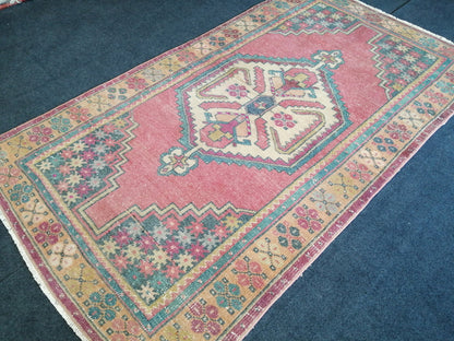 6.2 x 3.5 Rugs, Hand Made Rug, Oushak Rug, Rustic Rug, Boho Rug, Oriental Rug Runner, Turkish Rug, Farmhouse Rug, Vintage Rug, Wool rug