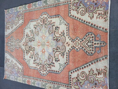 Distressed Wool Rugs, 4.3 x 5.8 Vintage Handmade Rug, Oushak Rug, Turkish Rug, Farmhouse Rug, Vintage Rug, Wool rug Oriental Rug