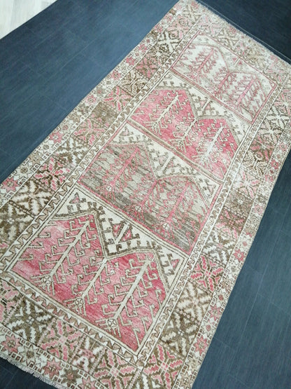 Antique OUSHAK RUG 10x5 TURKISH Oushak Rug Vintage Oushak Runner Rug 5x10 Vintage Runner Rug Wool Oushak Rug Hand Made Rugs Vintage Rug