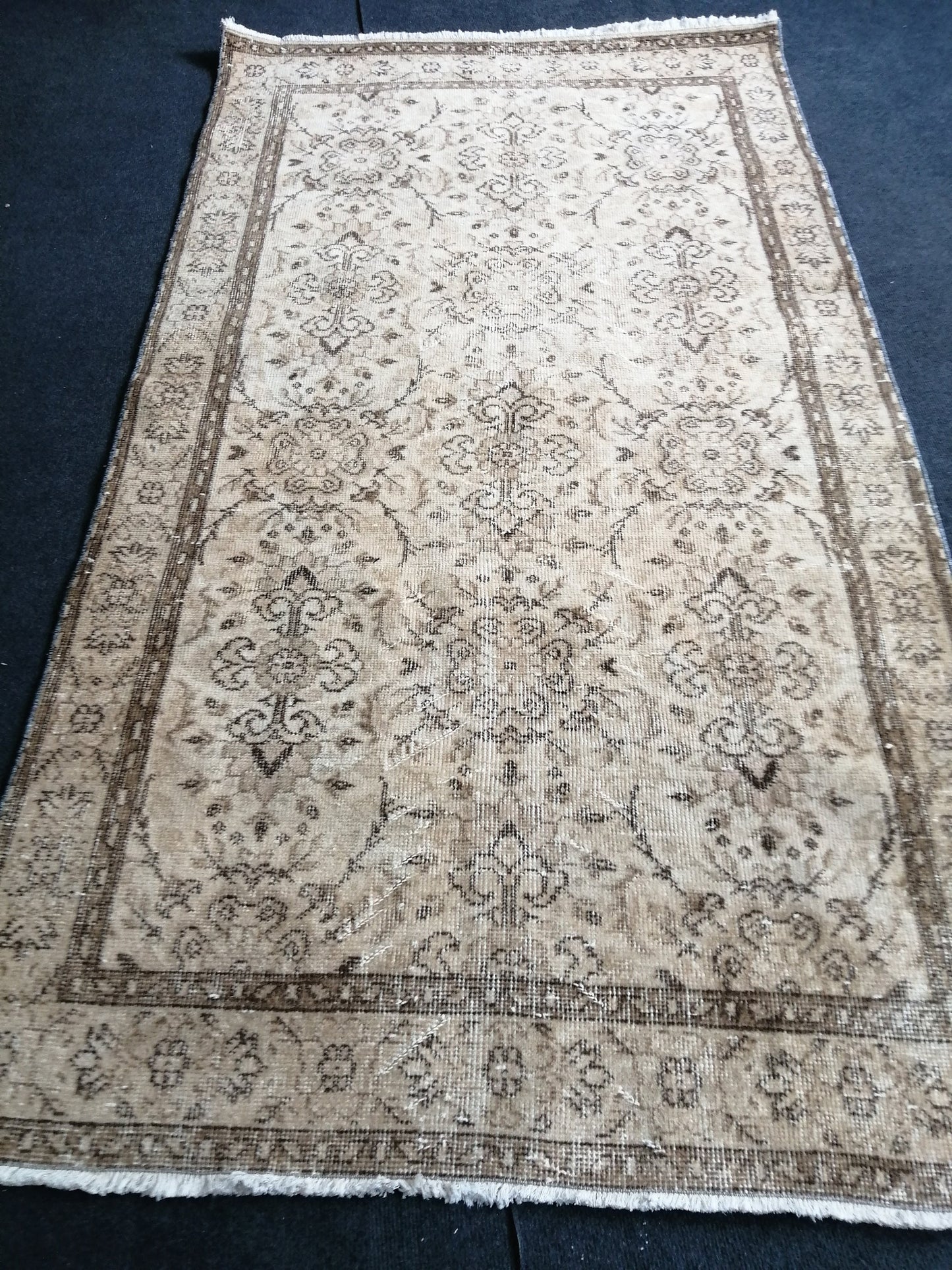 6.9 x 3.8 Rugs, Hand Made Rug, Neutral Rug, Rustic Rug, Boho Rug, Rug Runner, Neutral Turkish Rug, Farmhouse Rug, Vintage Rug, Wool rug