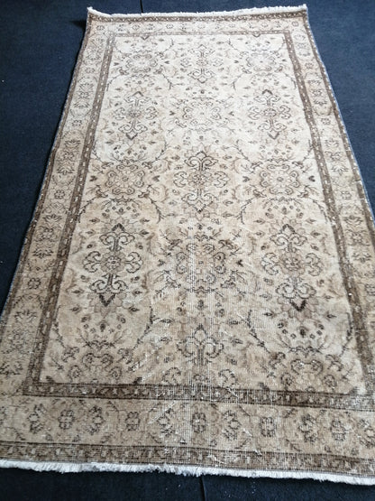 6.9 x 3.8 Rugs, Hand Made Rug, Neutral Rug, Rustic Rug, Boho Rug, Rug Runner, Neutral Turkish Rug, Farmhouse Rug, Vintage Rug, Wool rug