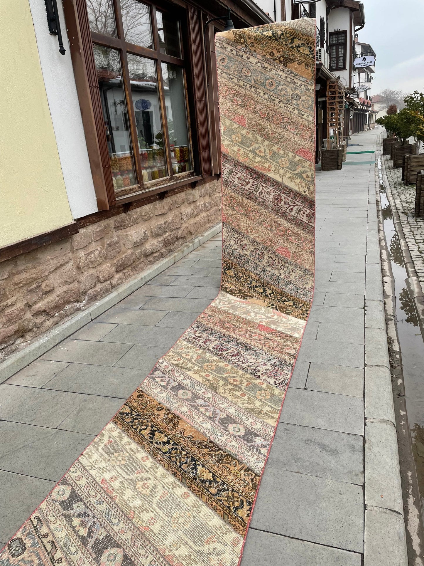 Vintage Runner Rug 2.7 x 22 ft Extra Long  TURKISH Runner Rug Vintage Runner Rug Oriental Runner Rug Patchwork Runner Hand Knotted Runner