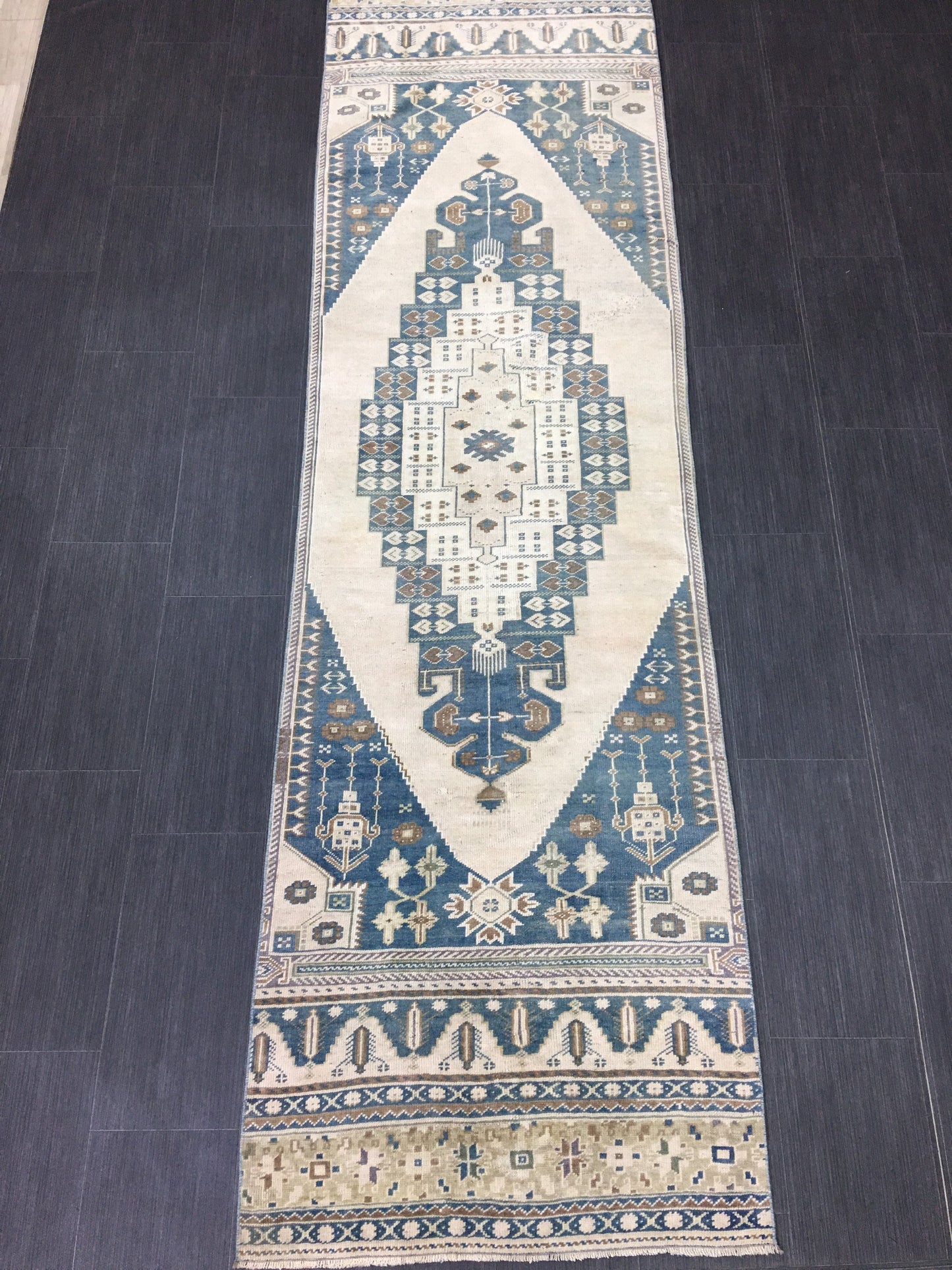 Oushak Runner Rug 2.8 x 10 Turkish Runner Rug Vintage Runner Rug Hallway Runner Rug Kitchen Runner Rug Wool Runner Rug Wool Hand Knotted Rug