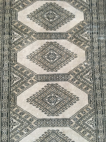 2x4 ft green handmade small rug, vintage turkish rug, oushak rug, living room wool small rug