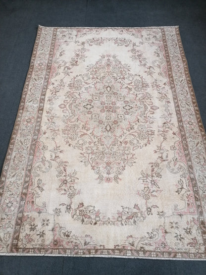 Oushak vintage rug  5'6x7'9 wool rug hand made rug