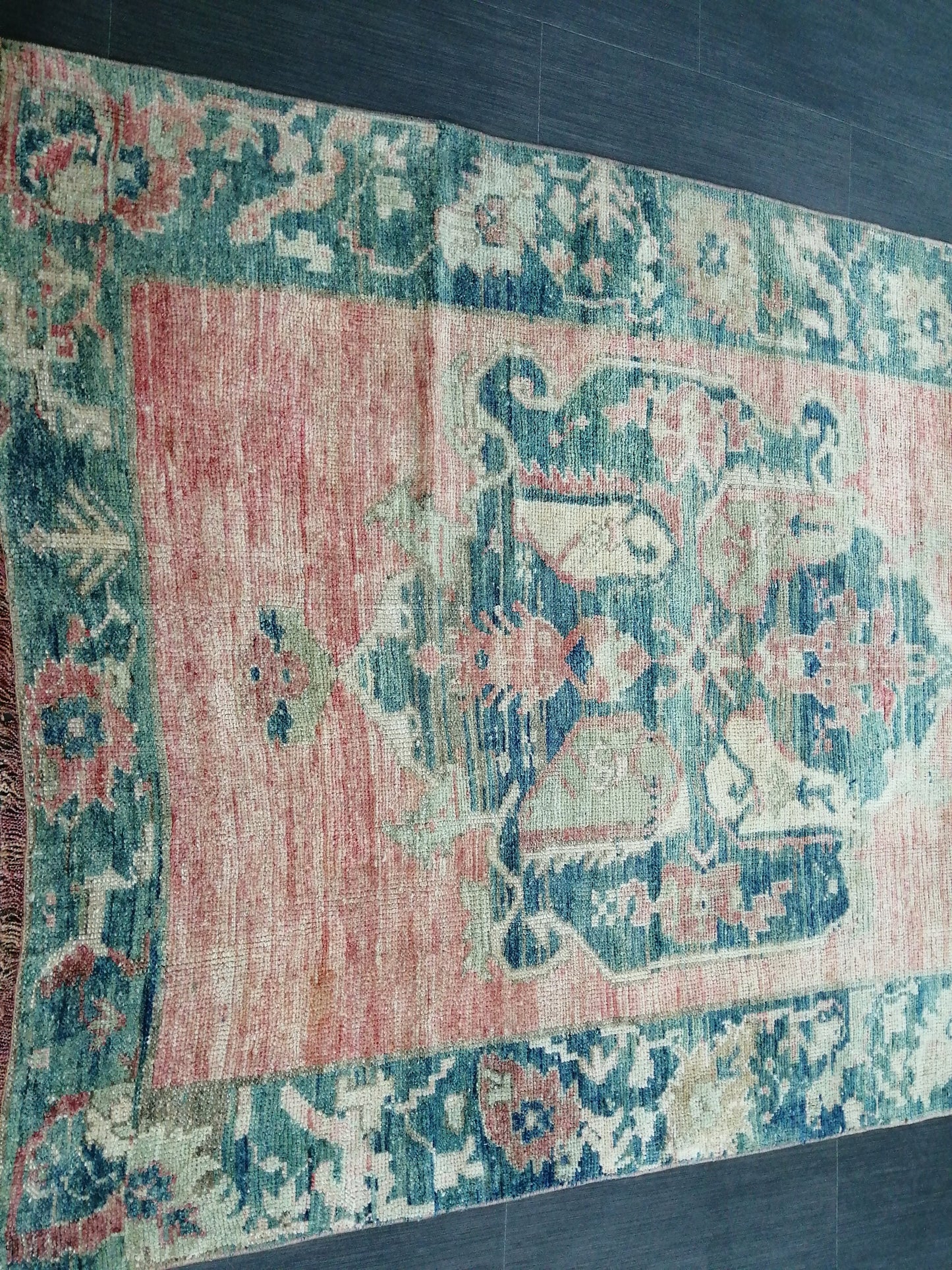 Oushak Runner Rug 11.6 x 4 Turkish Runner Rug Vintage Runner Rug Blush Hallway Runner Rug Kitchen Runner Rug Wool Runner Rug Wool Oushak Rug