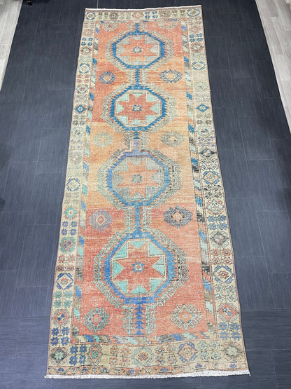 Oushak Runner Rug Turkish 4.6 x 12.5 Runner Rug Vintage Runner Rug Hallway Runner Rug Kitchen Runner Rug Wool Runner Rug Wool Oushak Rug