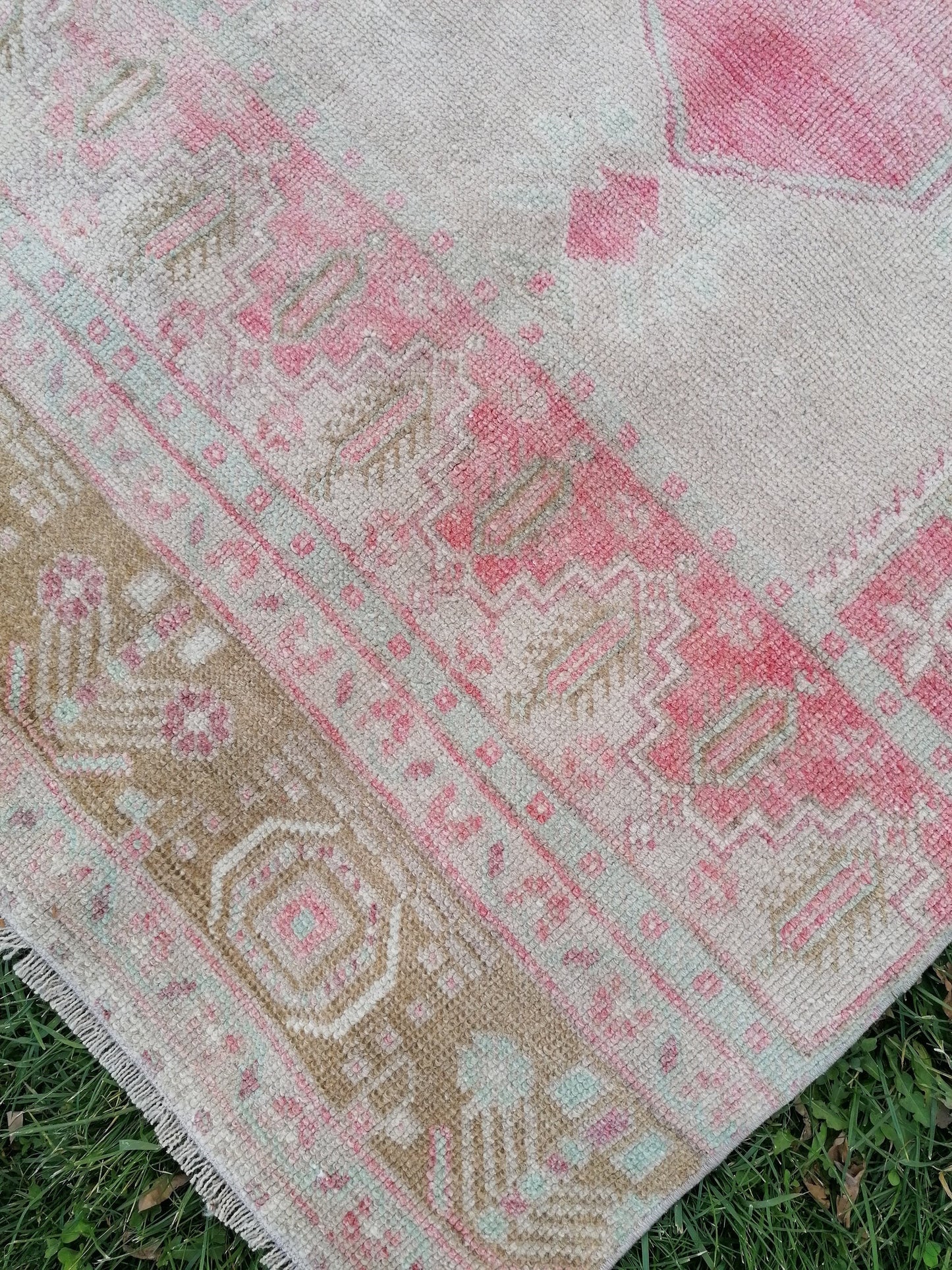 2'11x10'10 turkish runner wool rug, vintage runner rug, vintage oushak rug unique hand made rug kitchen rug bohemian rug