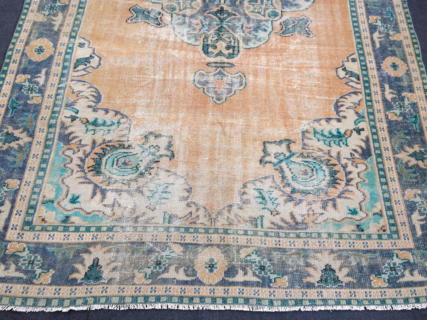 11.4 x 7 Turkish Rug Vintage Rug Oushak Rug Wool Rug