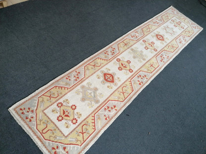 Turkish runner rug, 11'x2'8 runner rug, vintage turkish runer rug, rug, oushak vintage rug, kitchen runner rug,hallway runner rug