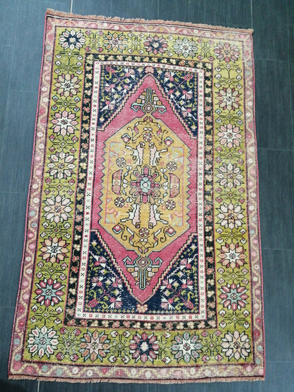 5.6 x 3.6 Hand Made Rug, Oushak Rug, Rustic Rug, Bohemian Rug, Rug Runner, Turkish Rug, Farmhouse Rug, Vintage Rug, Wool rug