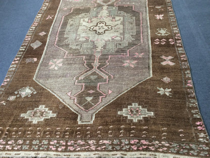 Vintage Large Area Rug  5x12 Turkish Rug Runner Rug Wool Living Room Rug Oushak Rug Vintage rug Farmhouse rug