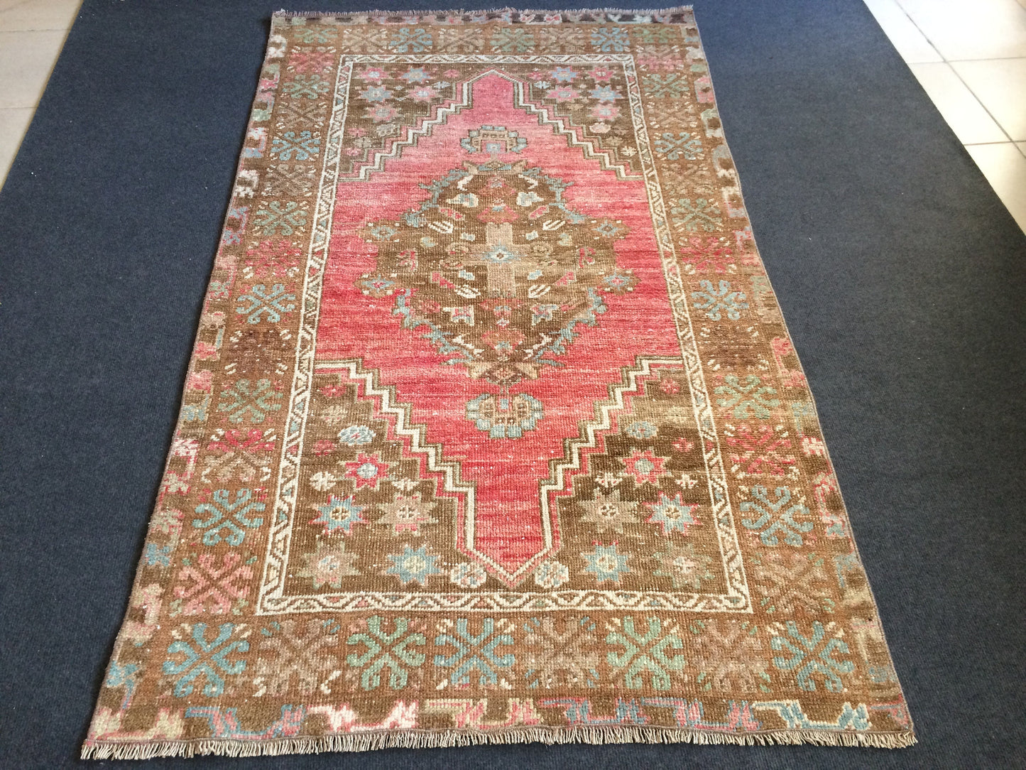 OUSHAK RUG Pink TURKISH Oushak Rug Vintage Oushak Runner Rug Vintage Runner Rug Wool Oushak Rug Hand Made Rugs Vintage Turkish Rug