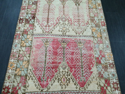Oushak Runner Rug 4x11 Distressed Turkish Runner Rug Vintage Runner Rug Hallway Runner Rug Kitchen Runner Rug Wool Runner Rug Nomad Rug
