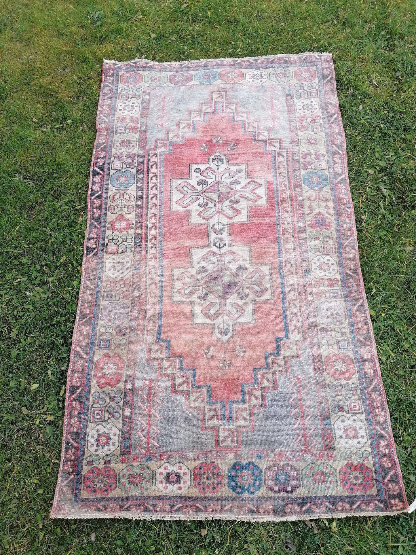 Vintage turkish rug,oushak vintage rug,3.7x6.7 kitchen rug, vintage anatolian rug,unique hand made bohemian