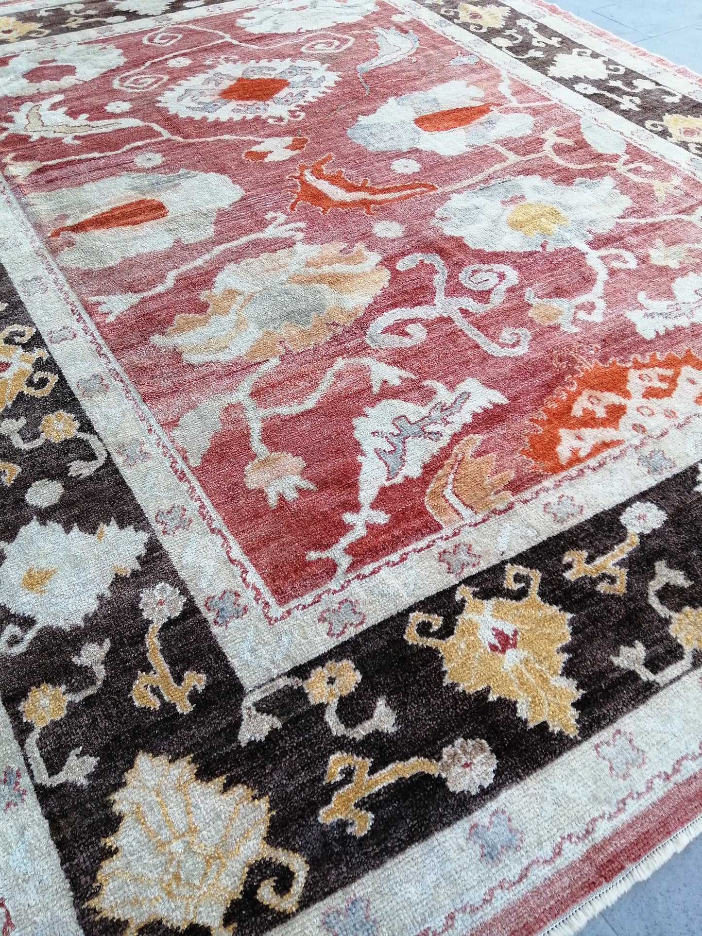 OUSHAK RUG, 8.9 x 11.6 Large Area Oushak rugs, Vintage Oushak Rug Wool Oushak Rug Hand Made Rugs, Authentic Oushak Rug 9x12 vintage Rug