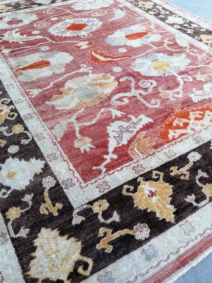OUSHAK RUG, 8.9 x 11.6 Large Area Oushak rugs, Vintage Oushak Rug Wool Oushak Rug Hand Made Rugs, Authentic Oushak Rug 9x12 vintage Rug