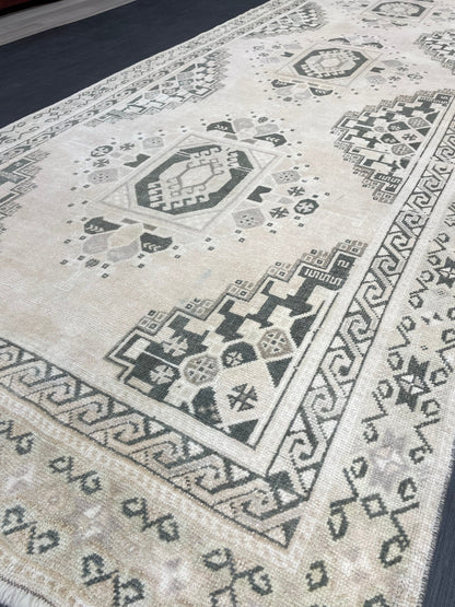 Muted Handmade Rug TURKISH Vintage 4.2 x 11 Rug Vintage Oriental Rug Vintage Rug Wool Hand Knotted 4x11 Rug OUSHAK Rugs Vintage Turkish Rug