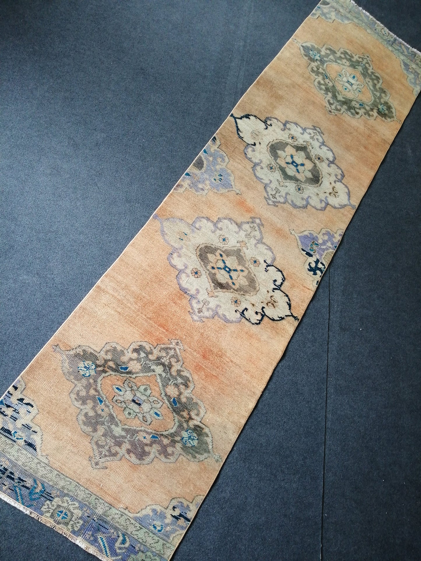 10 X 2.6 VINTAGE Oushak Runner Turkish Runner Rug Vintage Runner Rug Hallway Runner Rug Turkish Rug Runner Wool Runner Rug Wool Oushak Rug