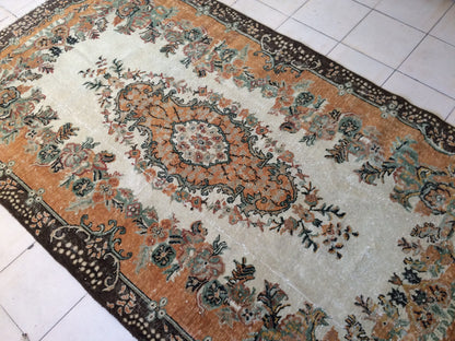 Turkish Oushak Rug Large Area Oushak Rug Pastel Colors Rug Hand Made Oushak Rug Distressed Colors Rug Earth Tones Rugs