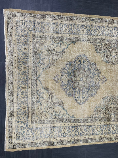 Vintage Hand Knotted Rug Vintage 5x13 Runner Oushak Runner Rug Turkish Runner Rug Vintage Runner Rug Star Kitchen Runner Natural Wool