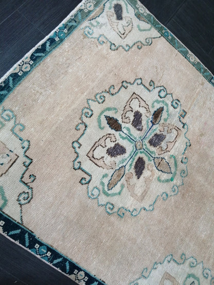 3.8 x 11.3 Oushak Runner Rug Turkish Runner Rug Vintage Runner Rug Hallway Runner Rug Kitchen Runner Rug Wool Runner Floral Oriental Runner