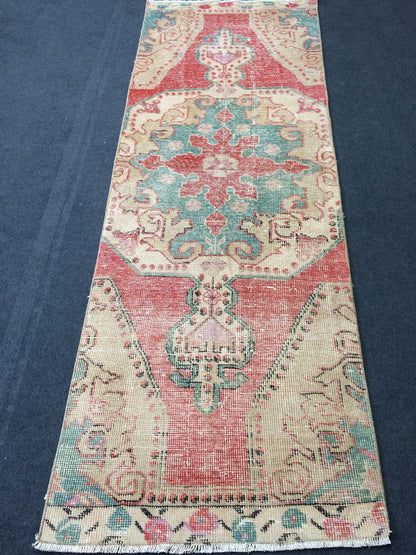 7.2 x 2.6 Turkish Runner Rug, Oushak Rug, Oushak Rugs,  Oushak Runner Rugs, Runner Rug, Vintage Runner Rug, Hand Made Rug