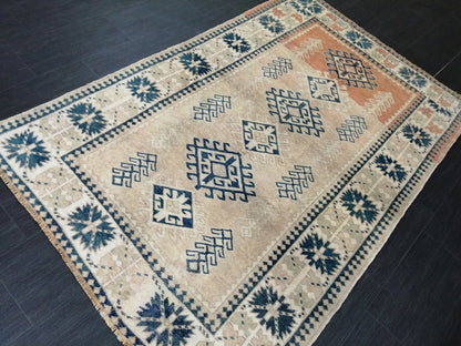 4.6 X 7.2 OUSHAK RUG TURKISH Oushak Rug Vintage Oushak Runner Rug Vintage Runner Rug Wool Oushak Rug Hand Made Rugs Vintage Turkish Rug