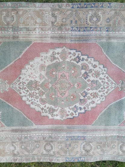 Oushak turkish rug 8'4x5 turkish rug,oushak rug,vintage rug,kitchen rug,vintage oushak rug, vintage anatolian unique hand made bohemian rug