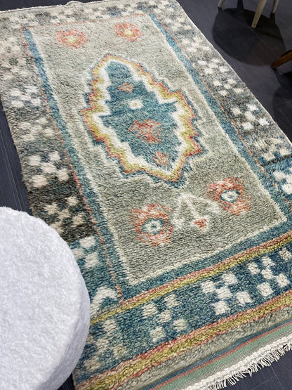 Antique Rug, High Wool Pile 3.5 x 6 Rug,Plush Rug,Handmade Rug,Shaggy Hand Knotted Rug,One Of A Kind Rug, Nomad Rug, Rear Rug