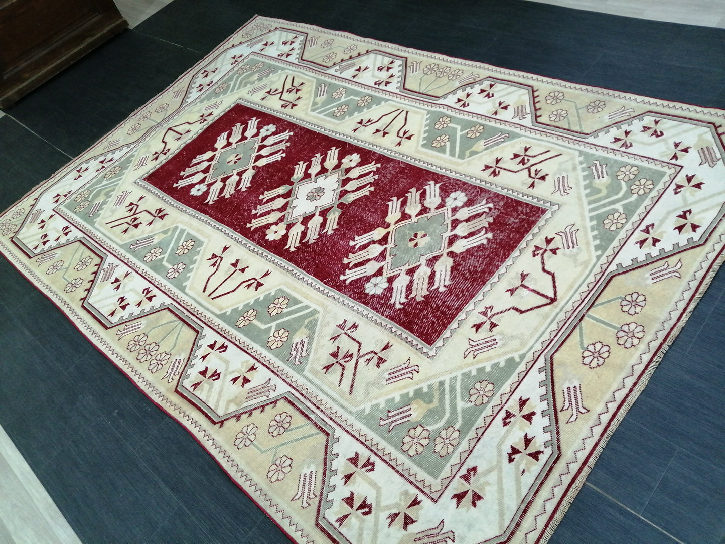 9.3 x 6.5 OUSHAK RUG TURKISH Oushak Rug Vintage Oushak Runner Rug Vintage Runner Rug Wool Oushak Rug Hand Made Rugs Vintage Turkish Rug