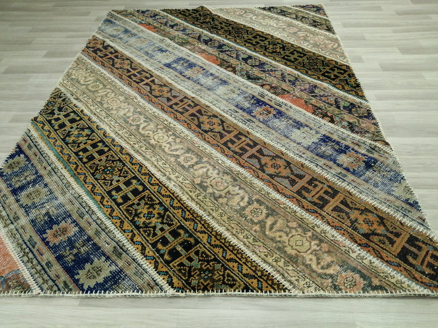 Patchwork Rugs, Hand Made Rug, Oushak Rug, Rustic Rug, Bohemian Rug, Rug Runner, Turkish Rug, Farmhouse Rug, Vintage Rug, Wool rug