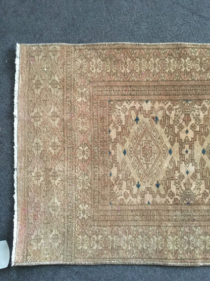 2x6 feet long runner rug, persian handmade mini floor runner, morracon wool rug, vintage turkish runner, nautral brown kitchen muted runner,