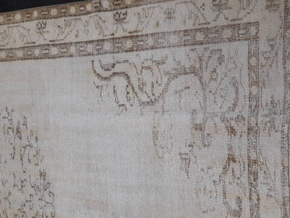 Neutral Oriental Rug 5.2 x 8 TURKISH Oushak Rug Distressed Vintage Antique Rug Vintage Wool Distressed Rug Neutral Hand Made Rug