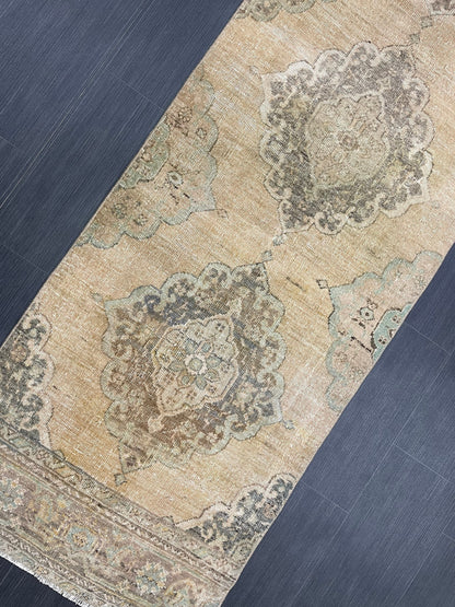 Antique Runner Rug 2.6 x 14 Persian Runner Rug Wool Oushak Rug Oushak Runner Rug Long Turkish Runner Rug Kitchen Runner Rug Hallway Runner
